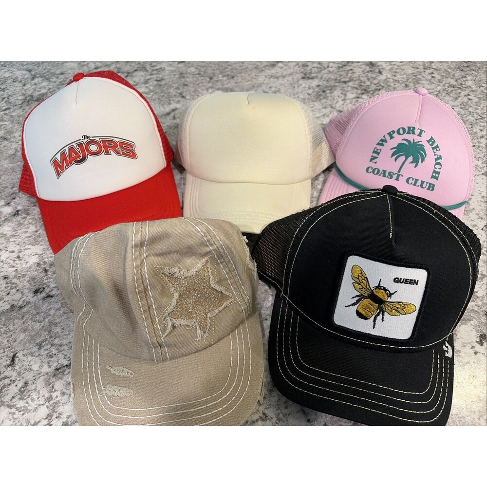 Bundle Of 5 Assorted Hats Different Brands & Fits